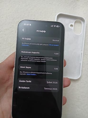apple iphone 1: IPhone 16, 128 GB, Ağ, Face ID — 7