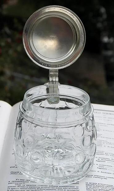 Staro posuđe i escajg: Vntag ORIGINAL BMF BIERSEIDEL Bubble Glass Stein Pevter 1950. Made in — 3