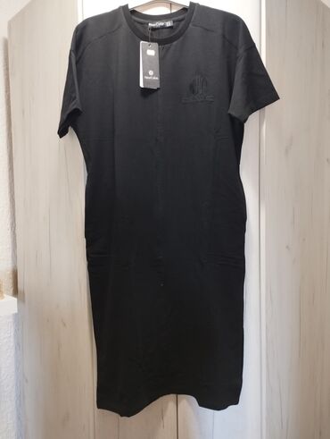 boho haljine online: M (EU 38), L (EU 40), XL (EU 42), color - Black, Short sleeves