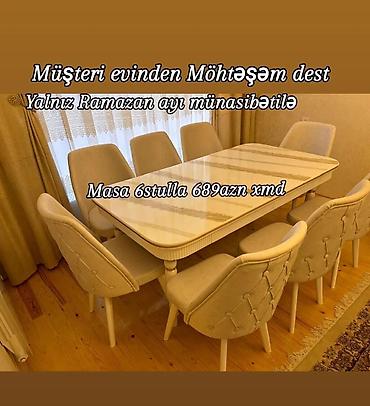 ramazan hefiyye: Dördbucaq masa, Qonaq otağı üçün, 6 nəfər, Açılmayan, Azərbaycan, 1 il zəmanət — 6