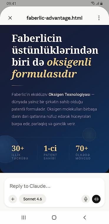 molekul parfum: Faberlic-in eksklüziv Oksigen Texnologiyası ilə hazırlanmış oksigenli — 1