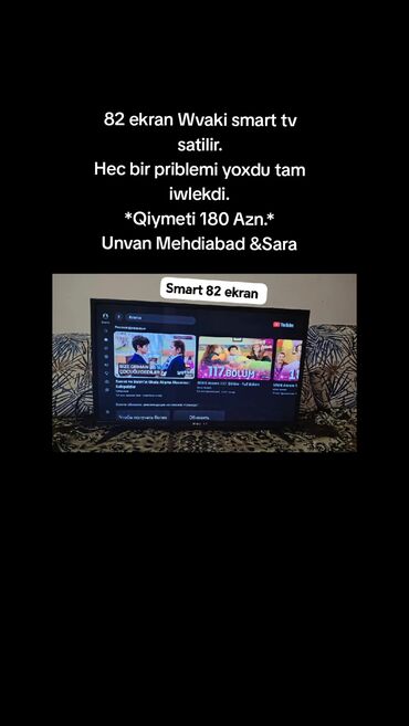 Pultlar: 82 ekran Wvaki smart tv satilir. Hec bir priblemi yoxdu tam iwlekdi