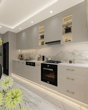 Sifarişlə mətbəx mebeli: Sifarişlə mətbəx dəsti, Özü çəkən petlələr, MDF, Kredit yoxdur, Pulsuz çatdırılma, Ödənişli çatdırılma, Rayonlara çatdırılma — 12