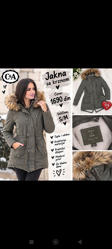 Parke: C&A ženska jakna sa krznom - Model: parka, maslinasto zelena - — 1