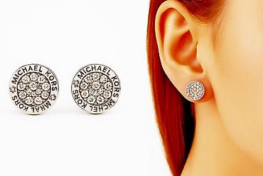 Серьги сөйкөлөр Michael Kors выполнены в сияющем серебристом тоне