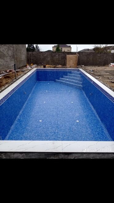 Hovuzlar: Xüsusi hovuz üçün mozaika üzləmə və bitirmə xidməti Təsvir: - Beton — 8