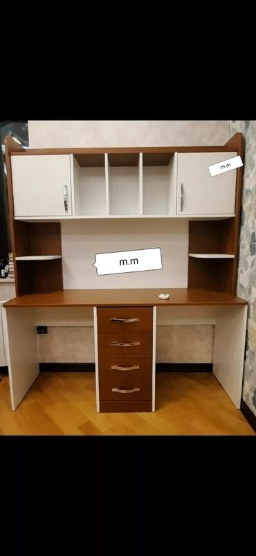 Uşaq masaları: Oğlan və qız üçün, Yeni, Siyirməli, Yazı masası, Stulsuz — 13