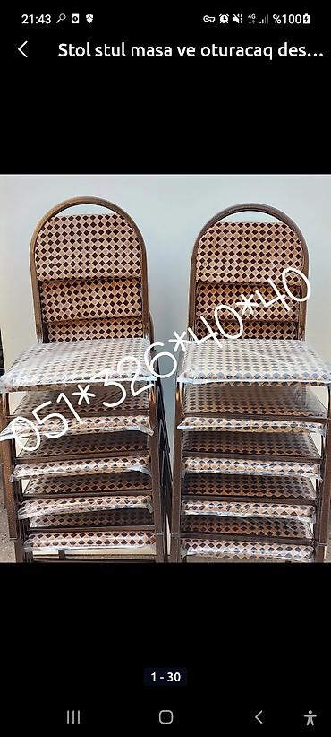 Masa və oturacaq dəstləri: Qonaq otağı üçün, Yeni, Dördbucaq masa, 4 stul — 14