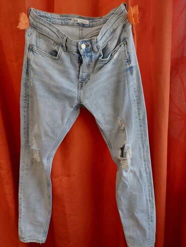 стрейчевые джинсы мужские: Джинсы L (EU 40), цвет - Голубой
