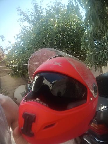 moto kaski: Tam üz qoruyucu motosiklet kaskı – qırmızı rəng - Full-face model — 3