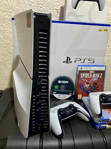 xbox one fat: Sony ps 5 slim + 5 игр + два джойстика + коробка. Пс 5 слим с — 6