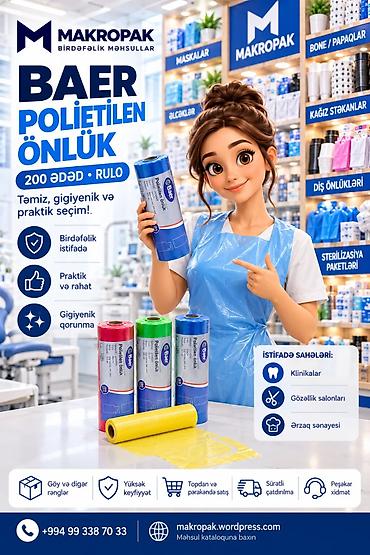 215 formula: 🩺 BAER polietilen önlüklər — gündəlik işlərdə praktik seçim! Təmizlik — 1