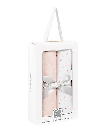 ombre patike: KikkaBoo Pelene od muslina – set 2 kom, 80x80 cm, Confetti Pink Set — 2