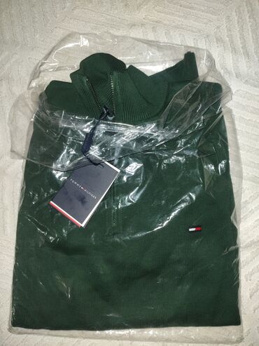 muski dzemperi akcija: Sweatshirt, L (EU 52), Tommy Hilfiger, color - Green, With a zipper