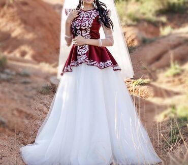 баа: Кыз узатууга көйнөк, M (EU 38), Ичи көрүнүп турган жеңдер, Колдонулган, түсү - Ак