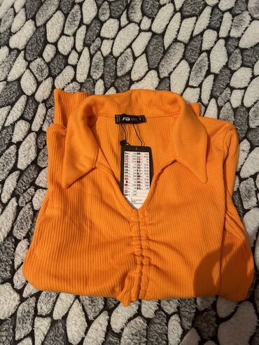 женское блузки с кружевами: S (EU 36), цвет - Оранжевый
