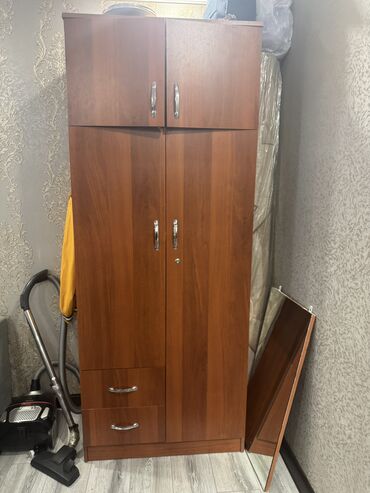 двухъярусная кровать с шкафом: Шкаф для одежды, Б/у, Прямой, Дерево