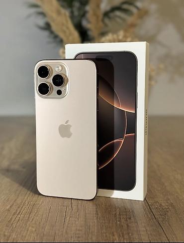 apple mini: IPhone 16 Pro Max, Desert Titanium, Barmaq izi, Simsiz şarj, Face ID — 1