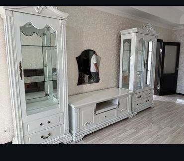 мебель для телевизор: Гарнитур для зала, Тумба под ТВ, Дерево, цвет - Белый