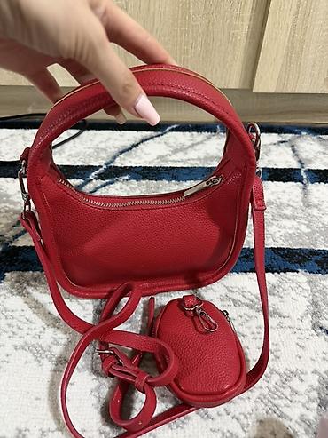 sette gumus: Qadın çantası seti 1) Qırmızı mini çiyin/çapraz çanta - Material — 2