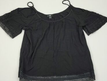 czarne bluzki krótki rękaw obcisła: Bluzka Damska, C&A, XL, stan - Dobry