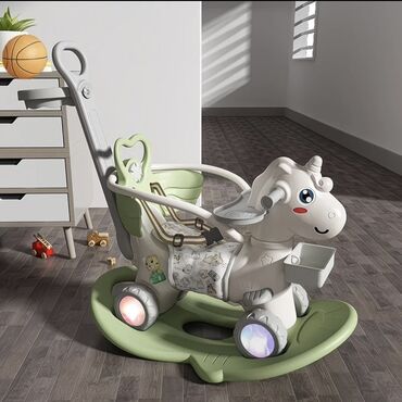 развивающую музыкальную игрушку: ✨ 5-в-1 функционал: Каталка • Качалка • Толокар • Стульчик •