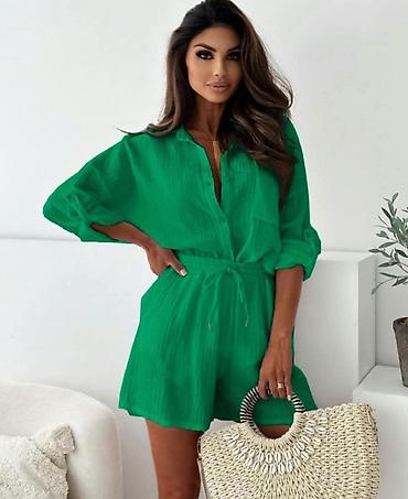 Kompleti: Komplet košulja i šorc - Dvodijelni set: široka košulja na dugmad i — 2