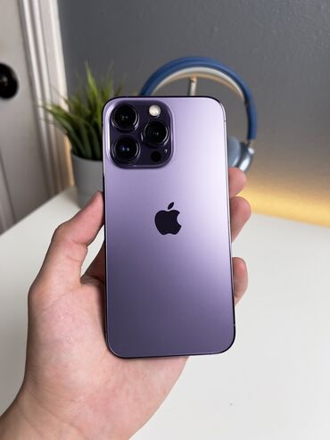 айфон цена в бишкеке: IPhone 14 Pro, 128 ГБ, Deep Purple, Защитное стекло, Чехол, Кабель, 88 %