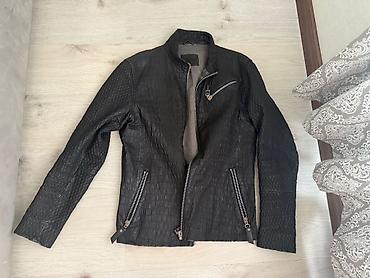 клетчатая: Мужская кожаная куртка Alfredo Galliano - Модель: 4651 Men Leather — 1