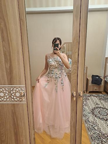 Ziyafət donları: Zərif ziyafət/libas paltarı - Rəng: pudra (şaftalı çaları) - Model — 13