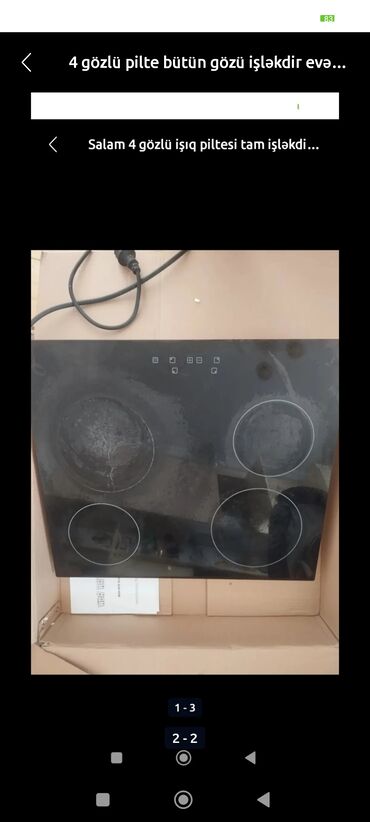 Plitələr və bişirmə panelləri: Plitə Elektrik, Quraşdırılan, 4 gözlü