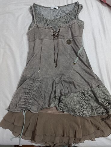 haljina od pliša: S (EU 36), bоја - Siva, Drugi stil, Na bretele