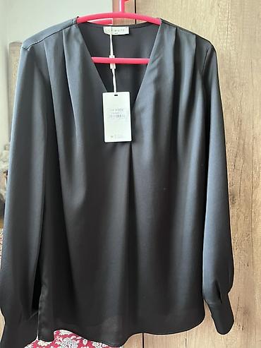 white coat: Блузка, Классическая модель, Сатин, Однотонный — 2