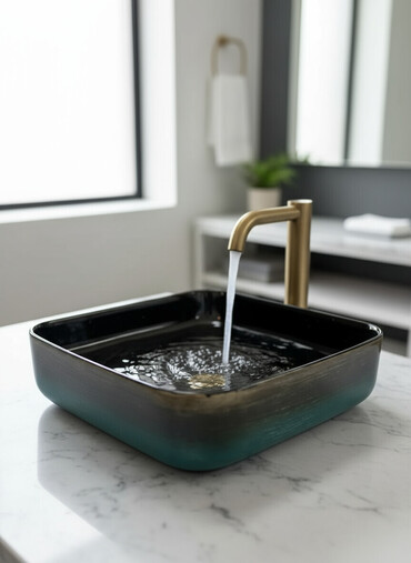 кухонный буфет с мойкой: Ванна үчүн раковина, Чарчы формасы, Материалы: Керамика