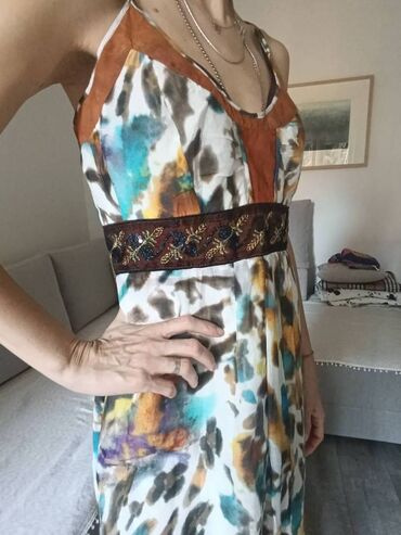 Haljine: Luisa Cerano luksuzna maxi haljina akvarel print 38, svila/viskoza — 2