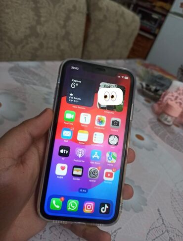 Apple iPhone: IPhone 11, 64 GB, Deep Purple, Simsiz şarj, Face ID, Sənədlərlə