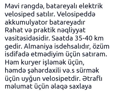 Elektrik velosipedlər: İşlənmiş Elektrik velosipedi 29", sürətlərin sayı: 7, 750 < Vt, Ünvandan götürmə, Ödənişli çatdırılma -da lalafo.az — 5 Elektrik velosipedlər: İşlənmiş Elektrik velosipedi 29", sürətlərin sayı: 7, 750 < Vt, Ünvandan götürmə, Ödənişli çatdırılma — 5