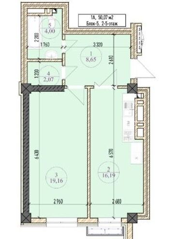 Продажа домов: 1 комната, 50 м², Элитка, 10 этаж, ПСО (под самоотделку)