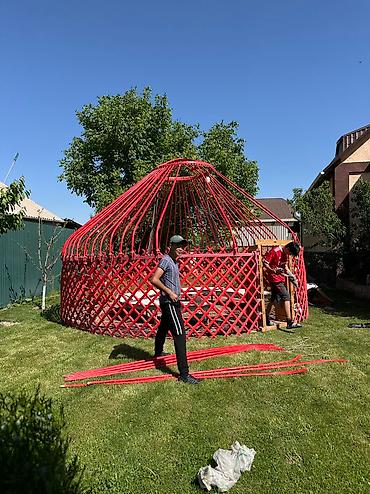 Аренда юрт: Аренда юрты, Каркас Деревянный, 75 баш, Самовар, С полом, Стол — 3