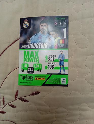 tar: Panini “Top Class” kolleksiya kartı – Thibaut Courtois “MAX POWER” — 2