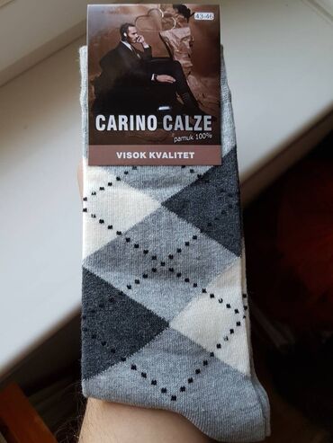 Čarape i donji veš: Čarape kvalitetne karirane Vel;43-46. Muške tanje karirane čarape — 3
