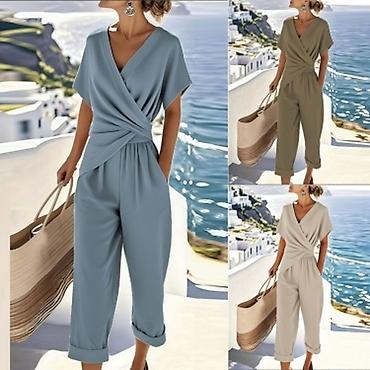 Kombinezoni: Ženski letnji kombinezon s preklopom - Kroj: gornji deo sa V-izrezom — 8