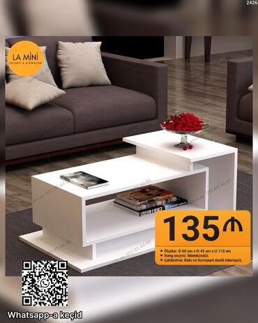 5 15 taxta qiymeti 2022: Masaüstü/jurnal masası – minimalist dizayn - Material: ağ rəngdə