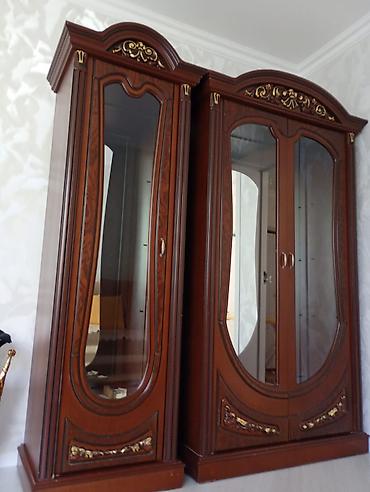 qoz: Qonaq otağı üçün klassik mebel dəsti - Material: tünd qəhvəyi rəngli — 5