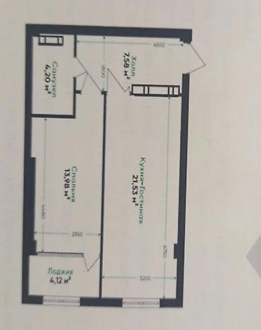 rent flat: 1 комната, 51 м², АЮ Гранд Элитка, 9 этаж, ПСО (под самоотделку) — 2