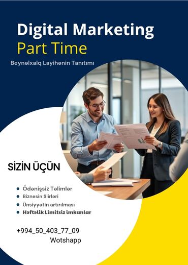 Paltar tikişi: Rəqəmsal marketinq sahəsində part-time iş imkanı təqdim olunur. Bu