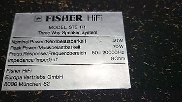 18 pro: FISHER HI - FI - STE 171, сделано для Европы, 8ом сопротивление, 40w — 10