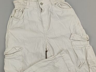 długie spódnice i botki: Bershka, Material trousers for women, size L (EU 40)
