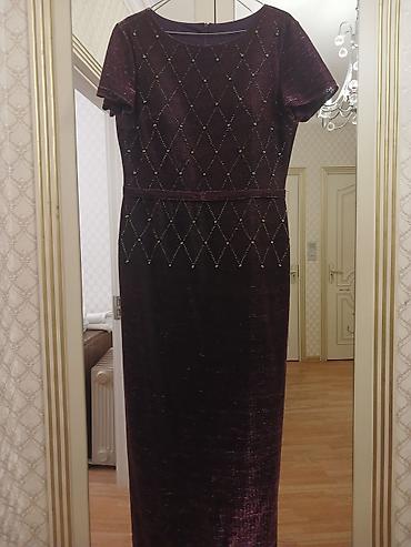 Ziyafət donları: 1) Bəzəkli yaxalı maxi don - Rəng: tünd bənövşəyi - Model: qolsuz — 23