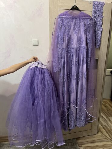 вечернее платье с фатином: Вечернее платье, Пышное, Длинная модель, Фатин, С рукавами, S (EU 36), M (EU 38)